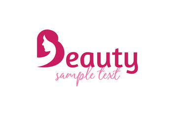 Beauty woman and letter B logo illustration vector graphic