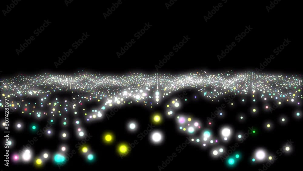 Poster coloring shining particle illumination 3d render loop