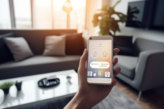 smart thermostat, smart light bulbs and other home technologies add comfort and convenience with one touch, created with generative ai