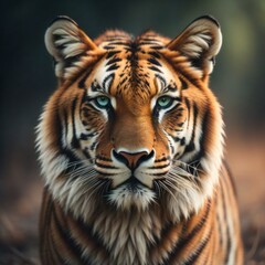 Fototapeta na wymiar Portrait of Sumatran Tiger, Panthera tigris altaica. generative ai