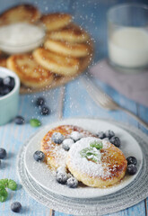 Cottage cheese pancakes - traditional Russian syrniki