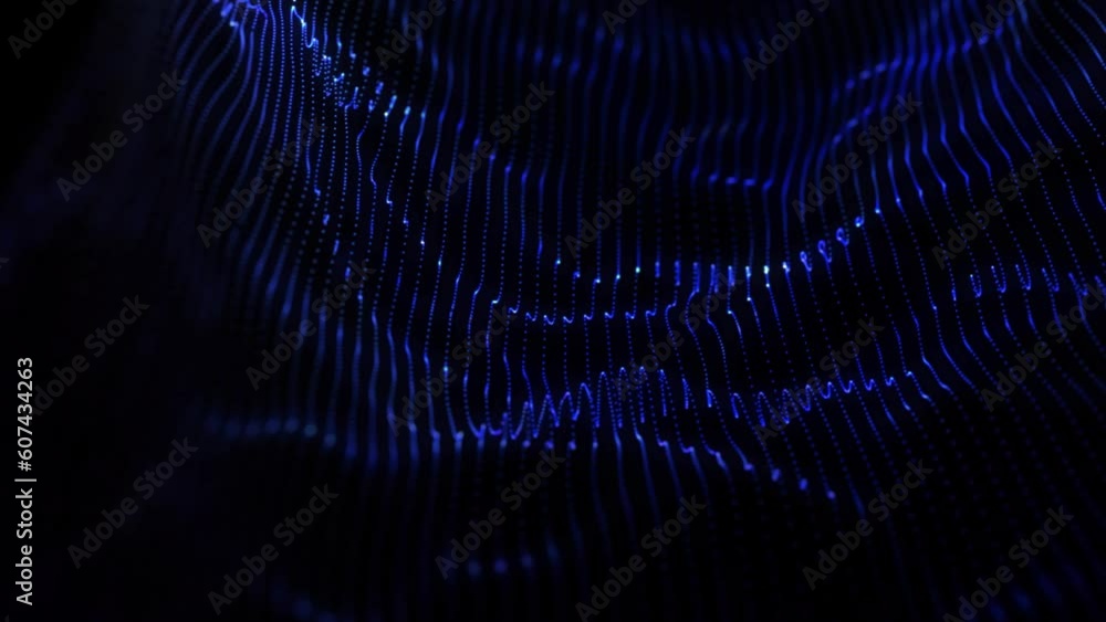 Aufkleber dynamic particles wave smooth curvy shape dots fluid arrayf