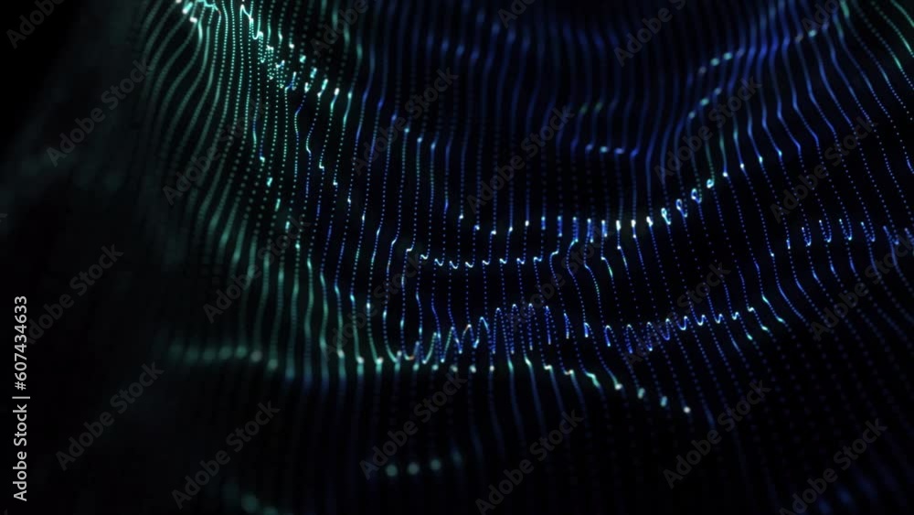 Aufkleber dynamic particles wave smooth curvy shape dots fluid array