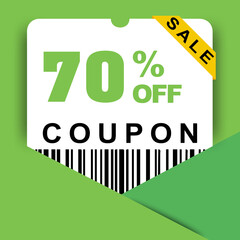 Coupon vector, sale flat design banner, with letter template design, with green colors, with various discounts
