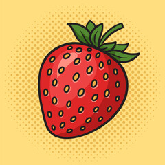 Obraz premium strawberry berry pinup pop art retro vector illustration. Comic book style imitation.