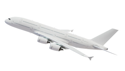 Large passenger airplane isolated on transparent background. 3d rendering.