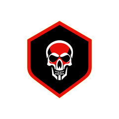 skull shield protect security logo vector illustration template design