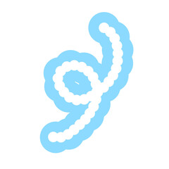 Fototapeta premium Hand-drawn Cute blue line, shape, strokes, curve, Decoration and elements design in doodle style