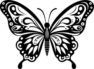 Butterfly - Black and White Isolated Icon - Vector illustration
