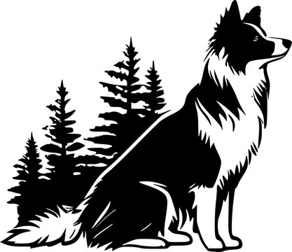 Border Collie - High Quality Vector Logo - Vector illustration ideal for T-shirt graphic