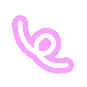Hand-drawn Cute pink line, shape, strokes, curve, Decoration and elements design in doodle style