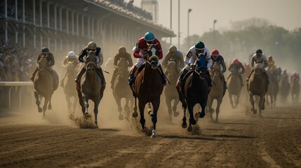 Running with horses. Generative AI