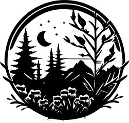 Nature - Minimalist and Flat Logo - Vector illustration