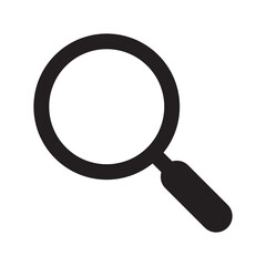 Magnifying glass icon, magnifier or loupe sign.