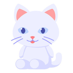 Cute smiling cat plush character