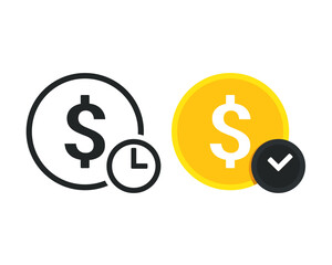Money time icon. Illustration vector
