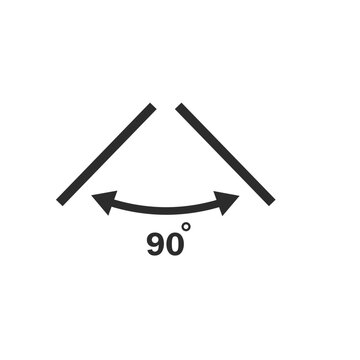 90 degree angle icon vector element design template