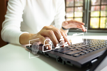 Verification of information with otp password or 2FA, Internet security, online financial...
