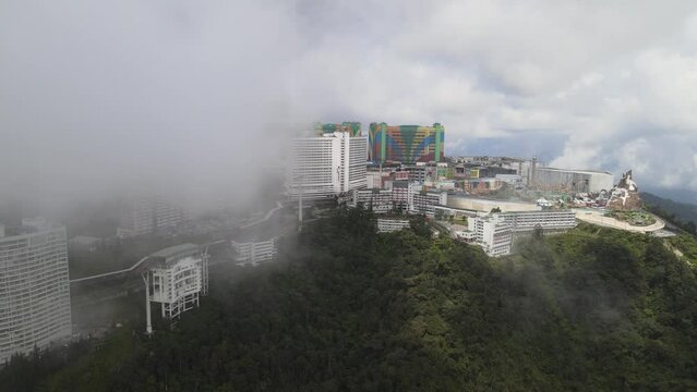 The aerial views of Genting Highlands in Malaysia