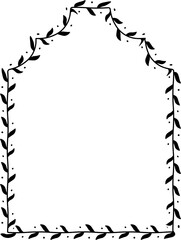 Rectangular frame Draped Arch architectural window door ornate flower frame floral leaf borders natural Botanical Branches decoration wedding card anniversary celebration beautiful arabesque Elements