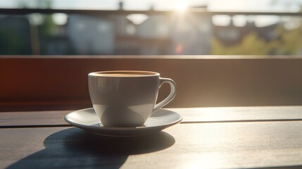 Balcony View of a Cup of Coffee