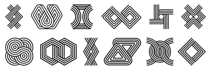 Abstract geometric sign elements collection for design