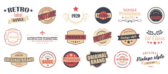 Obraz premium Vintage original badges collection. Set of retro label