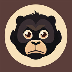 Cute vector illustration of gorilla or ape
