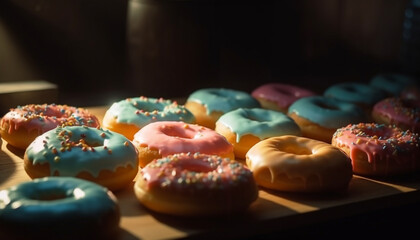 donut with chocolate icing and sprinkles generated by AI