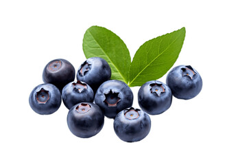 Blueberries on a transparent background. AI