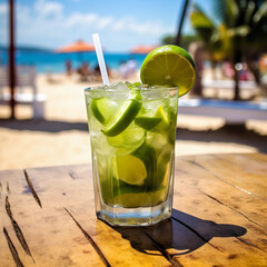 cocktail with lime – made with generative AI 