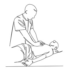 masseur doing massage