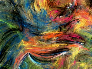 Zelfklevend behang Mix van kleuren rainbow abstract fractal background 3d rendering illustration