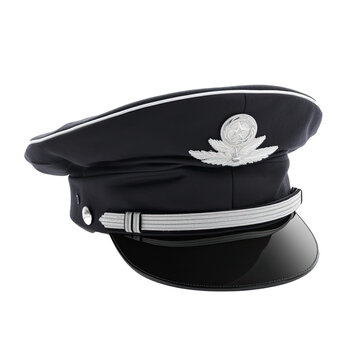 Pilot hat isolated on transparent background. Hat of airline pilots