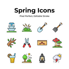 Take a look at this carefully crafted spring vectors, farming, gardening and agriculture icons set