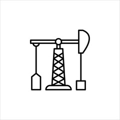 Oil Pump in black flat design for website, mobile applicaton, presentation, infographic on white background. vector illustration