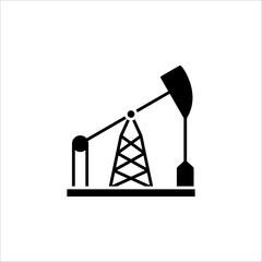 Oil Pump in black flat design for website, mobile applicaton, presentation, infographic on white background. vector illustration