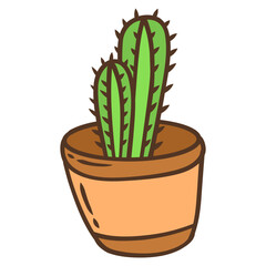 cactus in a pot illustration