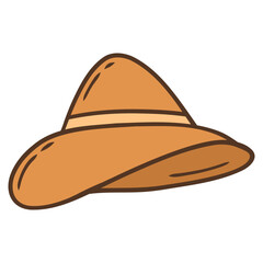 cowboy hat illustration. summer hat icon