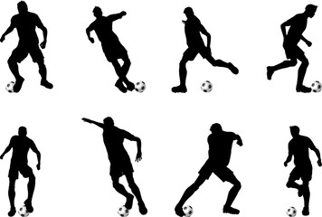 silhouettes of football player