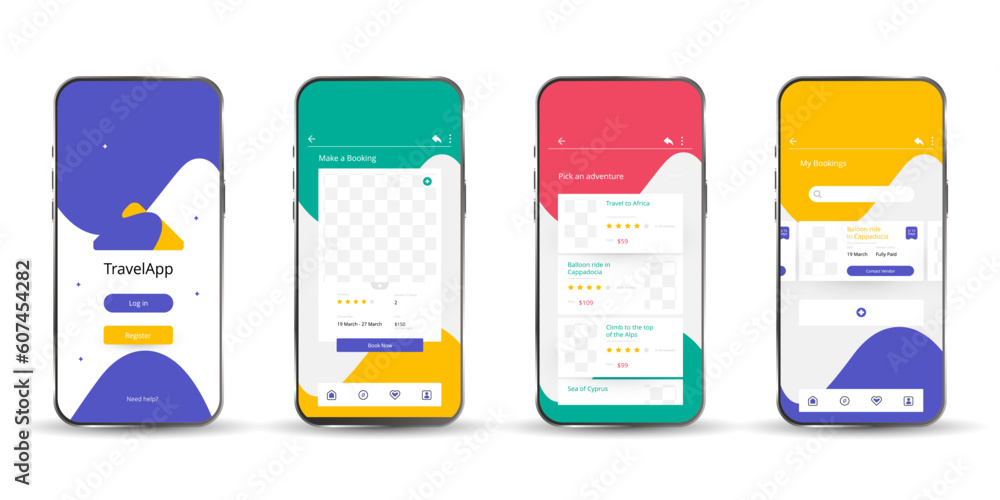 Poster Smartphone collection screen with different interface app template