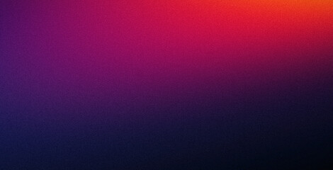 Dark grainy gradient abstract background, red orange purple glowing spot light noise texture effect