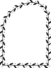 Round rampant Arch rectangular frame architectural window door ornate flower frame floral leaf borders natural Botanical Branches decoration wedding card anniversary celebration beautiful arabesque 