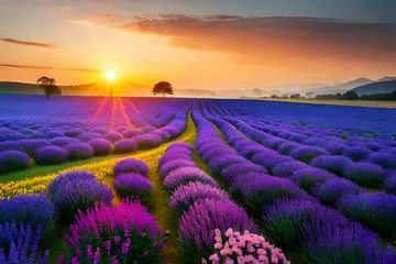 Rollo A field of colorful wildflowers in full bloom, creating a vibrant and picturesque landscape © Being Imaginative