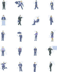 Business People Silhouette Vector Illustrations 2