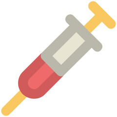 An injection syringe bold line icon design 