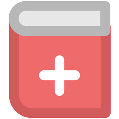 An icon of medical book bold line design