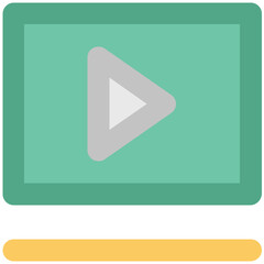 An icon of video player in bold line modern design 