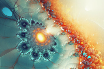Abstract colorful fractal pattern background. Generative AI