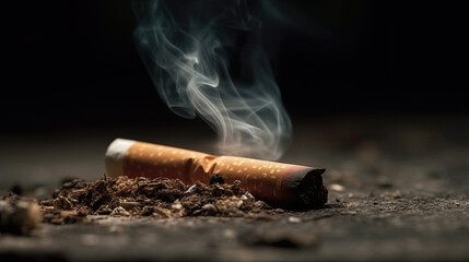 an unhealthy cigarette. smoking tobacco. Generative AI